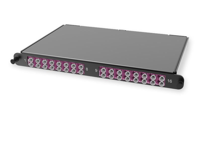 С2 - Претерминированная кассета 32 x 50/125 OM4, MTP(16)f 8º APC/LC Duplex, тип UW, ULL, (совместима с выдвижной панелью Flex Tray)