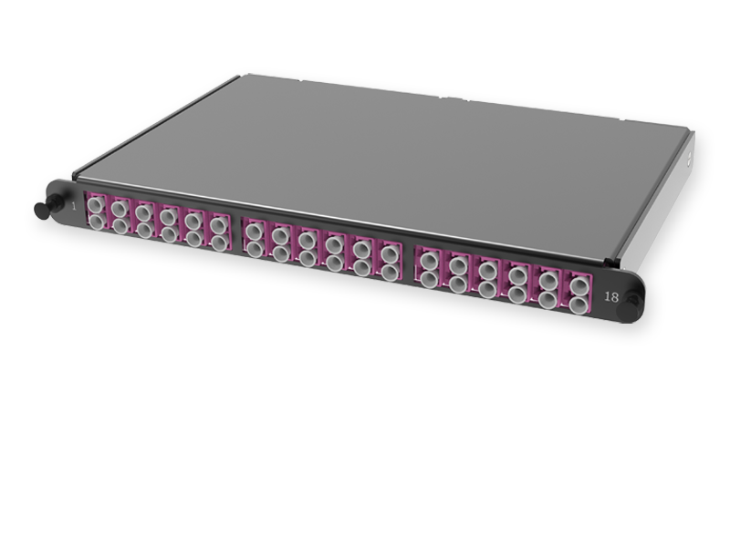 С2 - Претерминированная кассета 36 x 50/125 OM4, MTP(12)m/LC Duplex, тип AS, ULL, (совместима с выдвижной панелью Flex Tray)