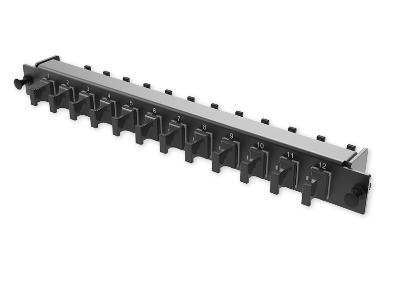 A2 - Adapter plate 12 x MTP adapters (black), MM, type AS (Up&Down)
